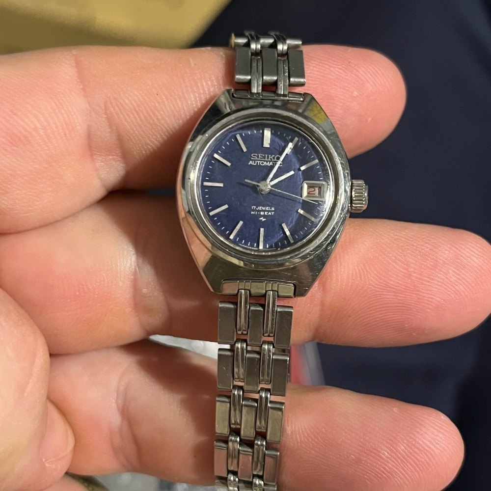 Seiko Japan Automatic high beat Silver and Blue Watch
